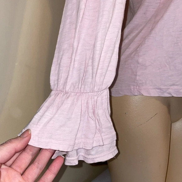 Sundry women’s shirt small 4 6 top Pima long sleeve poet flutter cuff  pink NWT - Picture 3 of 9